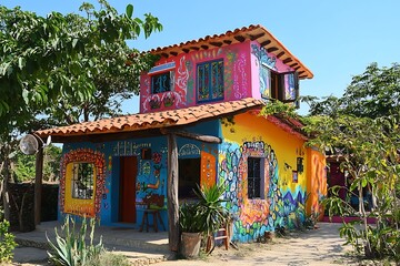 Obraz premium old house in the village of island