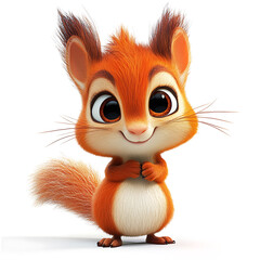 3D animal cute cartoon, white background, cute and attractive animal cartoons