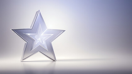 Obraz premium silver star on blue background
