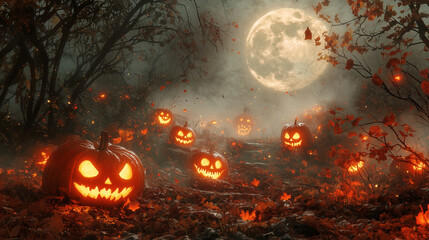 Fototapeta premium spooky halloween pumpkin