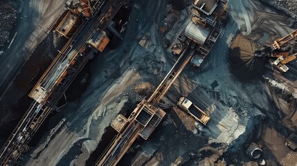 Aerial View of Industrial Mining Operation