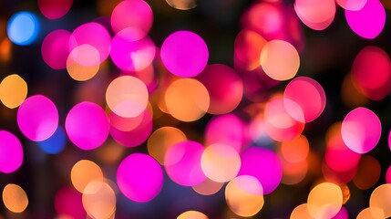 Abstract Pink and Orange Bokeh Lights Background