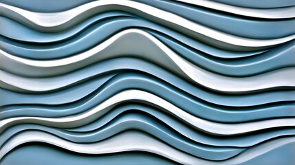 Abstract Wavy Pattern in Blue and White