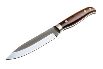 Sharp kitchen knife isolated on transparent background