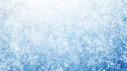 Fototapeta premium An abstract illustration of a winter scene with delicate frost patterns and soft, diffused light creating a serene atmosphere