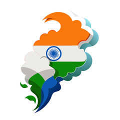 3D Smoke Forms Indian Flag