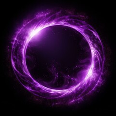 Obraz premium purple abstract circle particle effect, ring with swirling particles