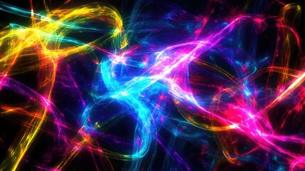 Neon abstract patterns pulsating with energy