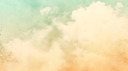 Obraz premium Abstract Vintage Green and Beige Cloud Sky Background