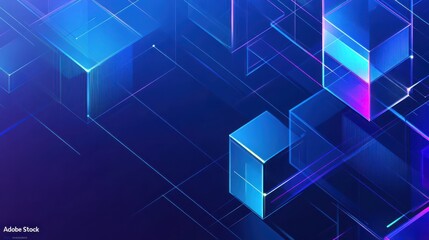 Technology Concept with Isometric Cube Pattern