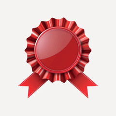Shiny red award ribbon badge