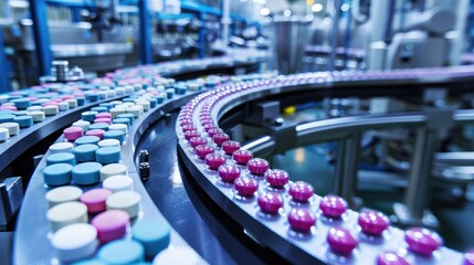 Obraz premium High-Tech Pharmaceutical Production Line