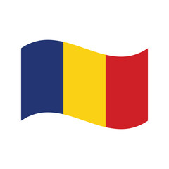 Fototapeta premium Wave flag of Romania. Isolated vector