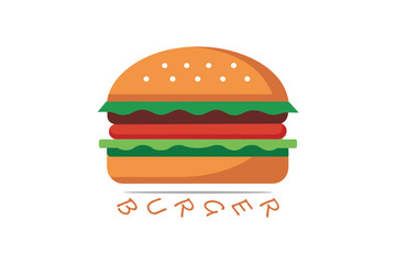 Flat Vector Illustration of a Cheeseburger Icon