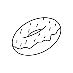 hand drawn of a donut covered in sprinkles.