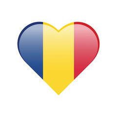 Flag of Romania heart love icon. Vector