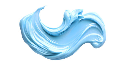 Swirl blue cosmetic gel isolated on transparent background