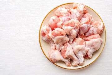 Fresh chicken, raw chicken  WING STICK on white background