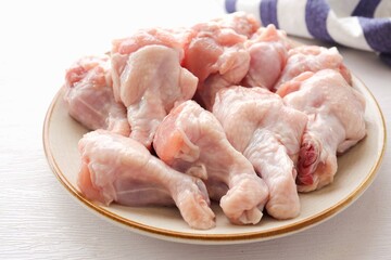 Fresh chicken, raw chicken  WING STICK on white background