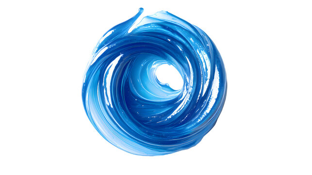 Blue cosmetic gel, cosmetic cream or toothpaste gel swirl isolated png