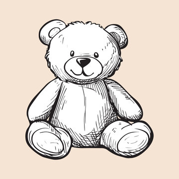 Naklejki Hand-drawn teddy bear illustration