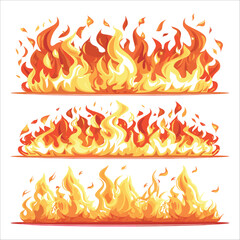 fire flame vector illustration Bundle Set