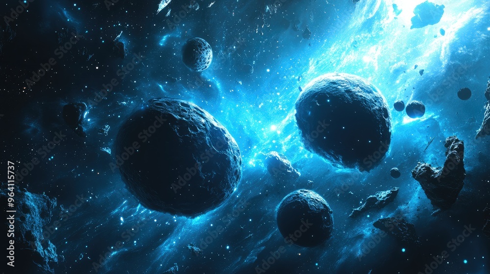 Wall mural cosmic waves undulating through interstellar space
