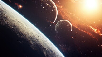 Obraz premium Cosmic waves undulating through interstellar space