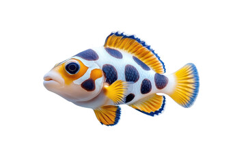 Fototapeta premium A vibrant and colorful fish with striking patterns, perfect for aquarium enthusiasts and nature lovers. Ideal for aquatic-themed projects.
