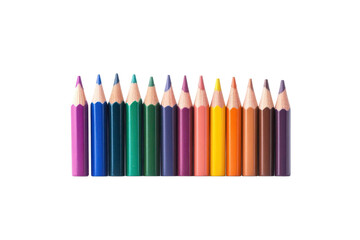 A vibrant collection of colored pencils lined up, perfect for art, education, or creative projects showcasing artistic potential.