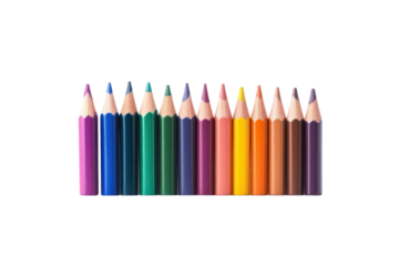A vibrant collection of colored pencils lined up, perfect for art, education, or creative projects showcasing artistic potential.