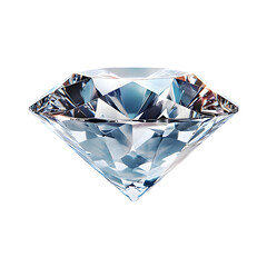 Shiny diamond gem isolated on transparent background. Brilliant