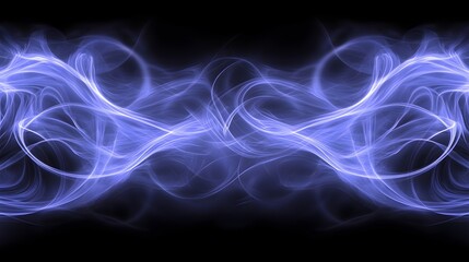 Fototapeta premium Abstract Blue Swirling Lines on Black Background