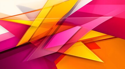 Fototapeta premium Abstract Geometric Shapes in Orange Yellow and Pink Colors