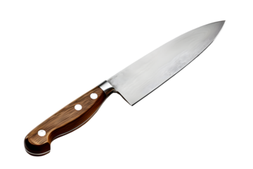 Sharp kitchen knife  isolated on transparent background