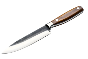 Sharp kitchen knife  isolated on transparent background