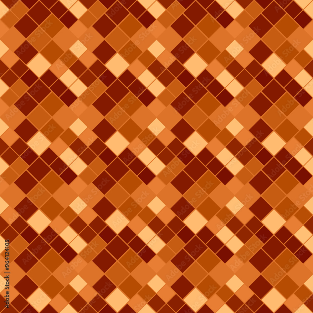 Poster abstract diagonal square pattern background design - brown vector graphic from squares