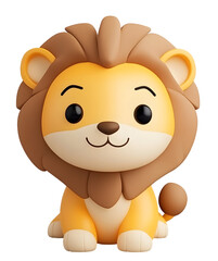 Cute 3D Lion Transparent Background Cutout