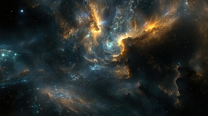 Fototapeta premium Cosmic waves undulating through interstellar space