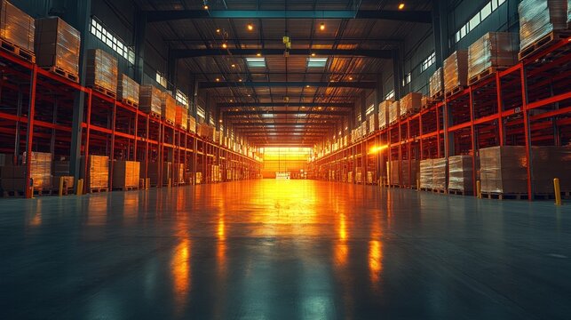 Clean and organized warehouse ensuring high standards of hygiene and productivity.
