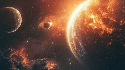 Obraz premium Meteor shower streaking across a twilight sky