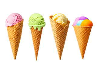ice cream cone on transparent background