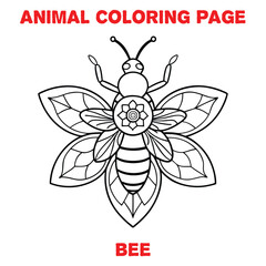 animal bee mandala coloring page