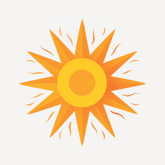 Bright sun illustration with rays