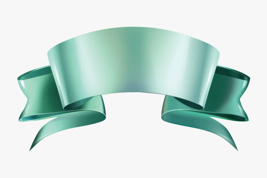 Elegant teal ribbon banner