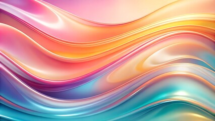 Obraz premium Vibrant flowing waves in rich pastel shades creating a glossy and dynamic abstract surface with a harmonious feel