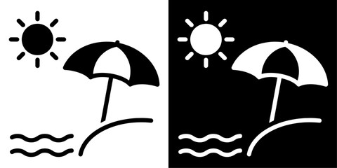 ofvs720 OutlineFilledVectorSign ofvs - beach vector icon . parasol umbrella sky sand sun . vacation sign . isolated transparent . outline and filled version . AI 10 / EPS / PNG . g12066 © fotohansel