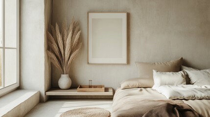 Minimalist Bedroom Interior with Natural Elements