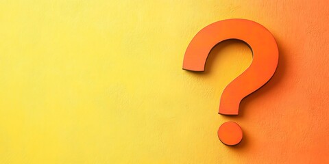 
A simple orange question mark on a vibrant orange background
