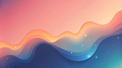 Abstract gradient waves in soft pastel colors representing tranquility and modern design